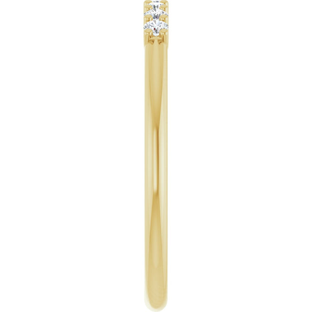14K Gold Round Lab-Grown Diamond U-Prong Seven-Stone Anniversary Band – 1.7 mm Stones - Yellow Gold - view 4