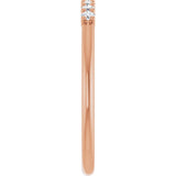14K Gold Round Natural Diamond U-Prong Seven-Stone Anniversary Band – 1.5 mm Stones - Rose Gold - view 4
