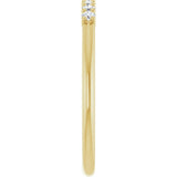 14K Gold Round Natural Diamond U-Prong Seven-Stone Anniversary Band – 1.5 mm Stones - Yellow Gold - view 4
