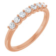 14K Gold Round Lab-Grown Diamond U-Prong Seven-Stone Anniversary Band – 2.25 mm Stones - Rose Gold
