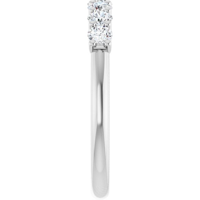 Platinum Round Lab-Grown Diamond U-Prong Seven-Stone Anniversary Band – 2.8 mm Stones - view 4