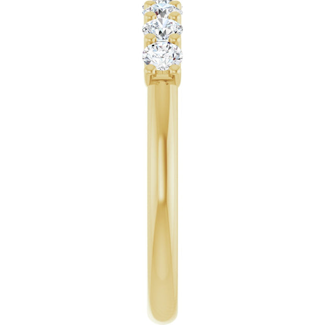 14K Gold Round Lab-Grown Diamond U-Prong Seven-Stone Anniversary Band – 2.8 mm Stones - Yellow Gold - view 4