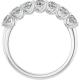 Platinum Round Lab-Grown Diamond U-Prong Seven-Stone Anniversary Band – 3.4 mm Stones - view 2