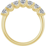 14K Gold Round Natural Diamond U-Prong Seven-Stone Anniversary Band – 3.4 mm Stones - Yellow Gold - view 2