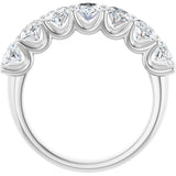 14K Gold Oval Lab-Grown Diamond U-Prong Seven-Stone Anniversary Band – 6x4 mm Stones - White Gold - view 2