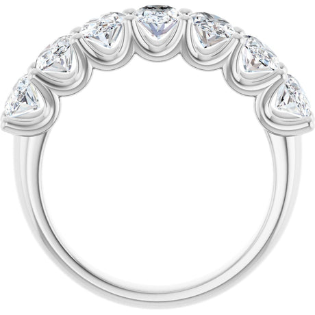 Platinum Oval Lab-Grown Diamond U-Prong Seven-Stone Anniversary Band – 6x4 mm Stones - view 2