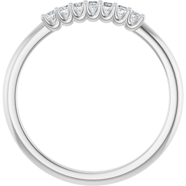 Platinum Square Natural Diamond U-Prong Seven-Stone Anniversary Band – 1/6–5/8 CTW - view 2