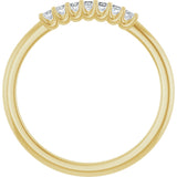 14K Gold Square Natural Diamond U-Prong Seven-Stone Anniversary Band – 1/6–5/8 CTW - Yellow Gold - view 2
