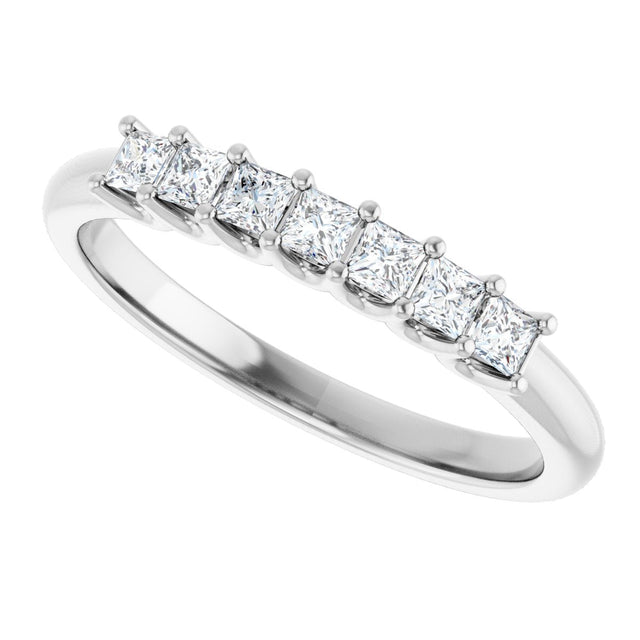 Platinum Square Lab-Grown Diamond U-Prong Seven-Stone Anniversary Band – 1/6–1 3/4 CTW - view 5