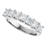 14K Gold Square Lab-Grown Diamond U-Prong Seven-Stone Anniversary Band – 1 1/6–1 3/4 CTW - White Gold - view 5