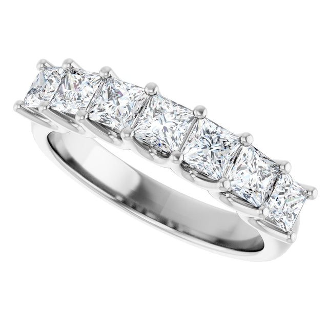 Platinum Square Lab-Grown Diamond U-Prong Seven-Stone Anniversary Band – 1/6–1 3/4 CTW - view 5
