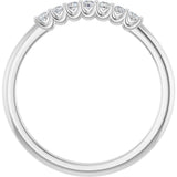 Platinum Round Lab-Grown Diamond U-Prong Seven-Stone Anniversary Band – 1.7 mm Stones - view 2