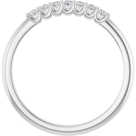 Platinum Round Natural Diamond U-Prong Seven-Stone Anniversary Band – 1.7 mm Stones - view 2