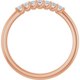 14K Gold Round Natural Diamond U-Prong Seven-Stone Anniversary Band – 1.7 mm Stones - Rose Gold - view 2