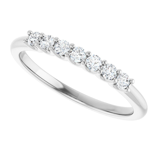 Platinum Round Natural Diamond U-Prong Seven-Stone Anniversary Band – 2 mm Stones - view 5