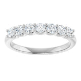 Platinum Round Lab-Grown Diamond U-Prong Seven-Stone Anniversary Band – 2.8 mm Stones - view 3