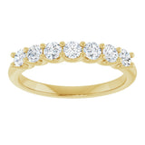 14K Gold Round Lab-Grown Diamond U-Prong Seven-Stone Anniversary Band – 2.8 mm Stones - Yellow Gold - view 3