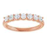 14K Gold Round Lab-Grown Diamond U-Prong Seven-Stone Anniversary Band – 2.8 mm Stones - Rose Gold - view 3