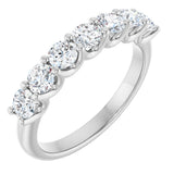 14K Gold Round Lab-Grown Diamond U-Prong Seven-Stone Anniversary Band – 3.4 mm Stones - White Gold