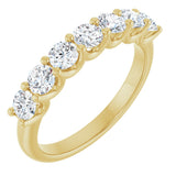 14K Gold Round Lab-Grown Diamond U-Prong Seven-Stone Anniversary Band – 3.4 mm Stones - Yellow Gold