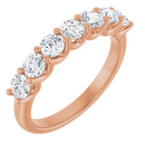 14K Gold Round Lab-Grown Diamond U-Prong Seven-Stone Anniversary Band – 3.4 mm Stones - Rose Gold
