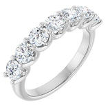 14K Gold Round Lab-Grown Diamond U-Prong Seven-Stone Anniversary Band – 3.8 mm Stones - White Gold