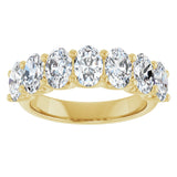 14K Gold Oval Lab-Grown Diamond U-Prong Seven-Stone Anniversary Band – 6x4 mm Stones - Yellow Gold - view 3