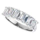 Platinum Emerald Natural Diamond U-Prong Seven-Stone Anniversary Band – 2 1/6–4 1/5 CTW - view 5