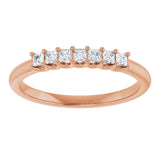 14K Gold Square Lab-Grown Diamond U-Prong Seven-Stone Anniversary Band – 1/6–7/8 CTW - Rose Gold - view 3