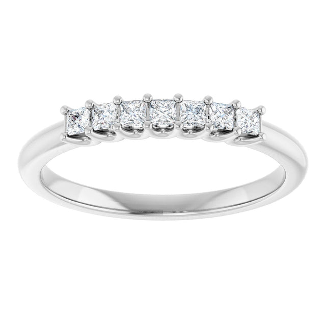 Platinum Square Natural Diamond U-Prong Seven-Stone Anniversary Band – 1/6–5/8 CTW - view 3