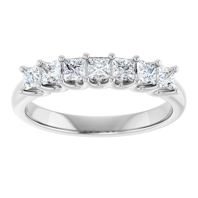 Platinum Square Natural Diamond U-Prong Seven-Stone Anniversary Band – 1/6–5/8 CTW - view 3