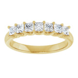 14K Gold Square Natural Diamond U-Prong Seven-Stone Anniversary Band – 1/6–5/8 CTW - Yellow Gold - view 3