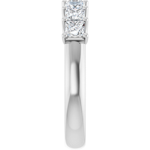 Platinum Square Lab-Grown Diamond U-Prong Seven-Stone Anniversary Band – 1/6–1 3/4 CTW - view 4