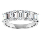 Platinum Emerald Lab-Grown Diamond U-Prong Seven-Stone Anniversary Band – 2 1/6–4 1/5 CTW - view 3