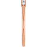 14K Gold Square Natural Diamond U-Prong Seven-Stone Anniversary Band – 1/6–5/8 CTW - Rose Gold - view 4