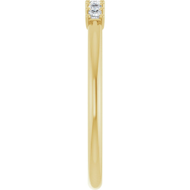 14K Gold Square Natural Diamond U-Prong Seven-Stone Anniversary Band – 1/6–5/8 CTW - Yellow Gold - view 4