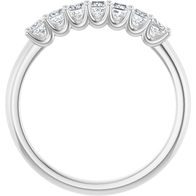 14K Gold Square Natural Diamond U-Prong Seven-Stone Anniversary Band – 1/6–5/8 CTW - White Gold - view 2