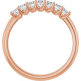 14K Gold Square Natural Diamond U-Prong Seven-Stone Anniversary Band – 1/6–5/8 CTW - Rose Gold - view 2