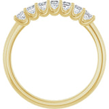 14K Gold Square Natural Diamond U-Prong Seven-Stone Anniversary Band – 1/6–5/8 CTW - Yellow Gold - view 2
