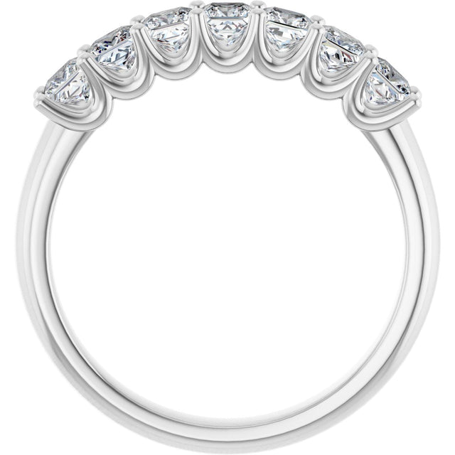 Platinum Square Lab-Grown Diamond U-Prong Seven-Stone Anniversary Band – 1/6–1 3/4 CTW - view 2