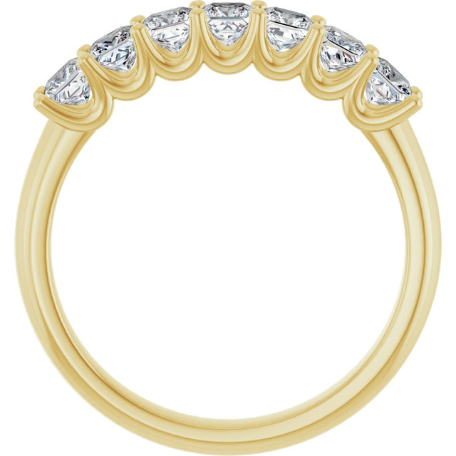 14K Gold Square Lab-Grown Diamond U-Prong Seven-Stone Anniversary Band – 1/6–7/8 CTW - Yellow Gold - view 2