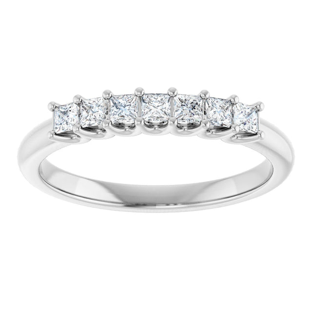 Platinum Square Lab-Grown Diamond U-Prong Seven-Stone Anniversary Band – 1/6–1 3/4 CTW - view 3