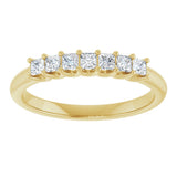 14K Gold Square Lab-Grown Diamond U-Prong Seven-Stone Anniversary Band – 1/6–7/8 CTW - Yellow Gold - view 3