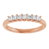 14K Gold Square Lab-Grown Diamond U-Prong Seven-Stone Anniversary Band – 1/6–7/8 CTW - Rose Gold - view 3