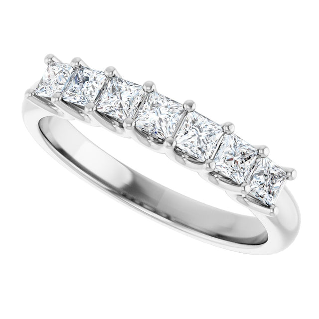Platinum Square Natural Diamond U-Prong Seven-Stone Anniversary Band – 1/6–5/8 CTW - view 5