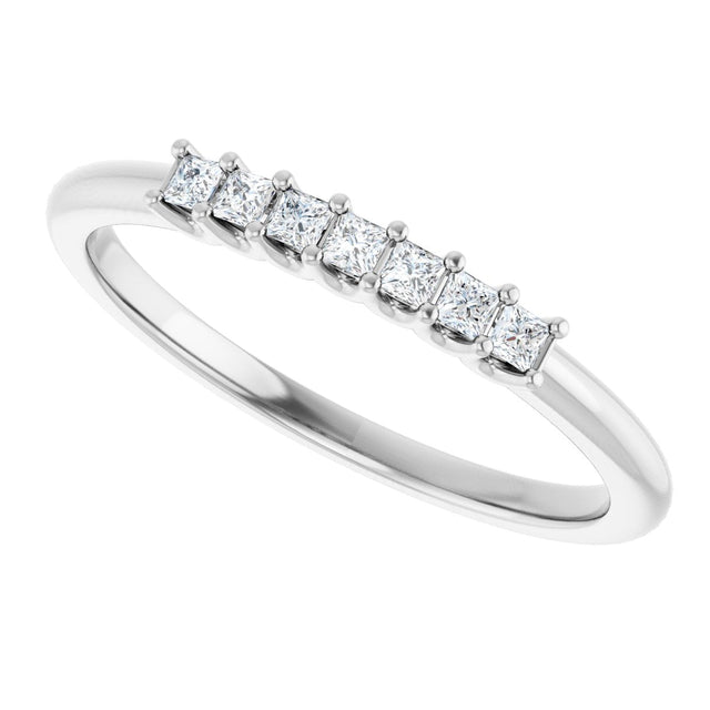 Platinum Square Natural Diamond U-Prong Seven-Stone Anniversary Band – 1/6–5/8 CTW - view 5