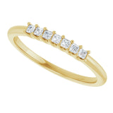 14K Gold Square Natural Diamond U-Prong Seven-Stone Anniversary Band – 1/6–5/8 CTW - Yellow Gold - view 5