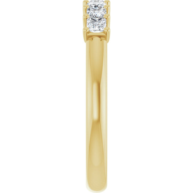 14K Gold Square Lab-Grown Diamond U-Prong Seven-Stone Anniversary Band – 1/6–7/8 CTW - Yellow Gold - view 4