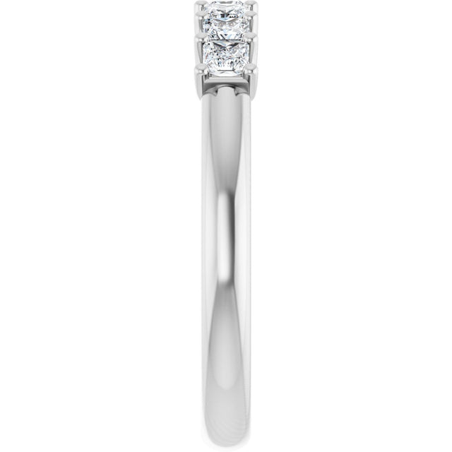 Platinum Square Natural Diamond U-Prong Seven-Stone Anniversary Band – 1/6–5/8 CTW - view 4
