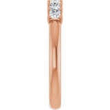 14K Gold Square Natural Diamond U-Prong Seven-Stone Anniversary Band – 1/6–5/8 CTW - Rose Gold - view 4